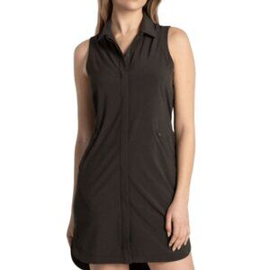 Lolë Olivie Stretch Black Sleeveless Shirt Dress